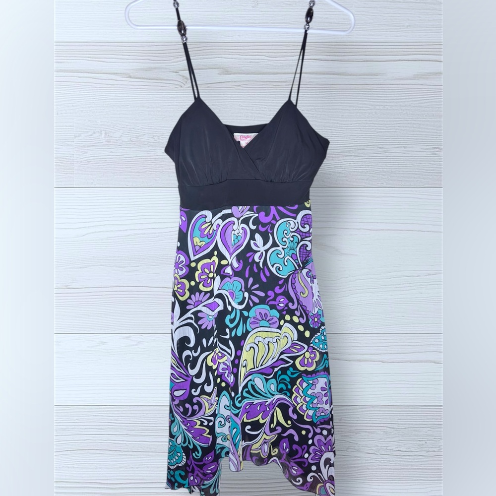 CANDIES Y2K Women’s Colorful Paisley Sheer Flowy Festival Dress - Picture 2 of 7